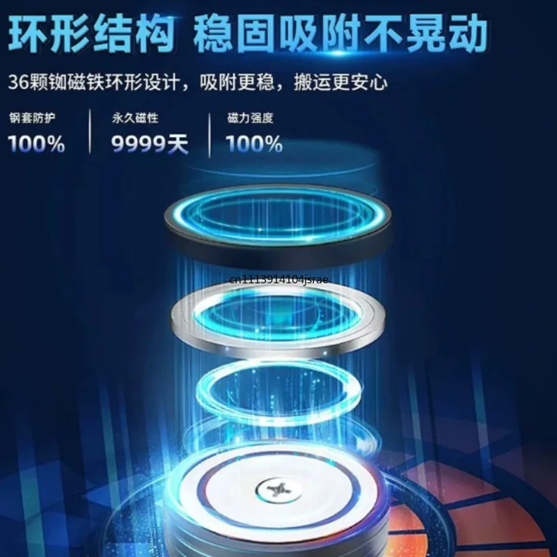 30/60KG Heavy‑Duty Magnetic Lifter, Portable Strong Magnet Material Pickup Tool, Magnetic Suction Cup for Laser Cutting