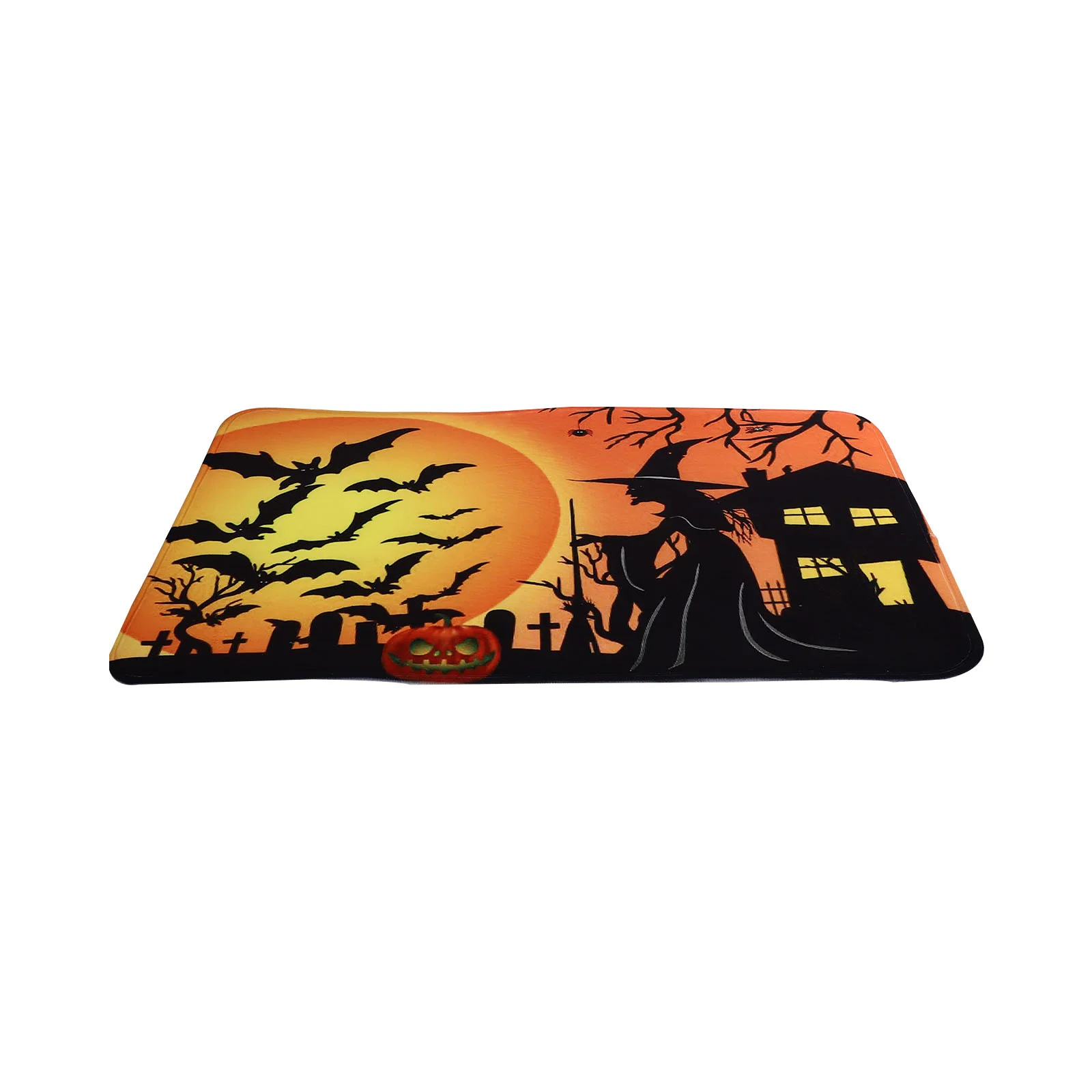 

Halloween Floor Mat Non-slip Ground Home Decorative Carpet Printing Bedroom Pad Flannel Suede Dot Plastic Bottom Area Rugs