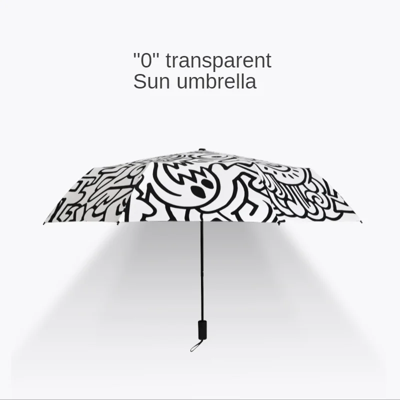 

Cartoon Men's Automatic Umbrella White Sunny And Rainy Creative Strong Stand Umbrella Cute Sombrillas Para Lluvia Y Sol