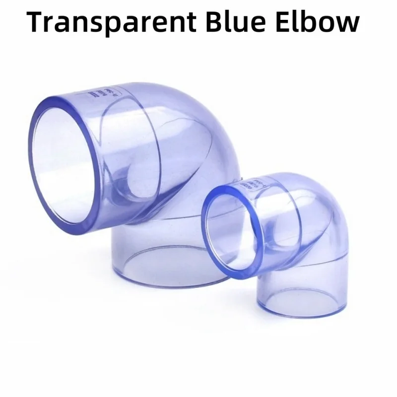 1/3PCS 20~110mm Transparent Blue UPVC 90 Degree Elbow Connectors Aquarium Fish Tank Adapter Garden Irrigation Water Pipe Joints