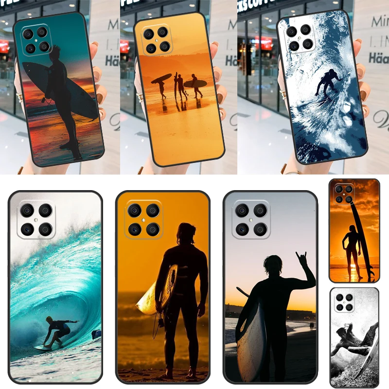 Surfer Surf Hang Loose Shak Case For Huawei P40 Lite P20 P30 P60 P Smart Z Nova 9 Honor X8 X9a 50 70 Magic 5 Pro Cover