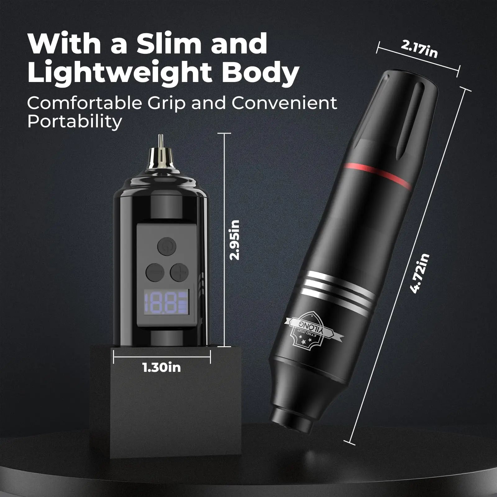 YILONG-Juego de 2 bolígrafos de tatuaje con batería, Kit de máquina de tatuaje inalámbrica rotativa, Motor Sin Núcleo, máquinas de tatuaje de alta calidad para tatuador