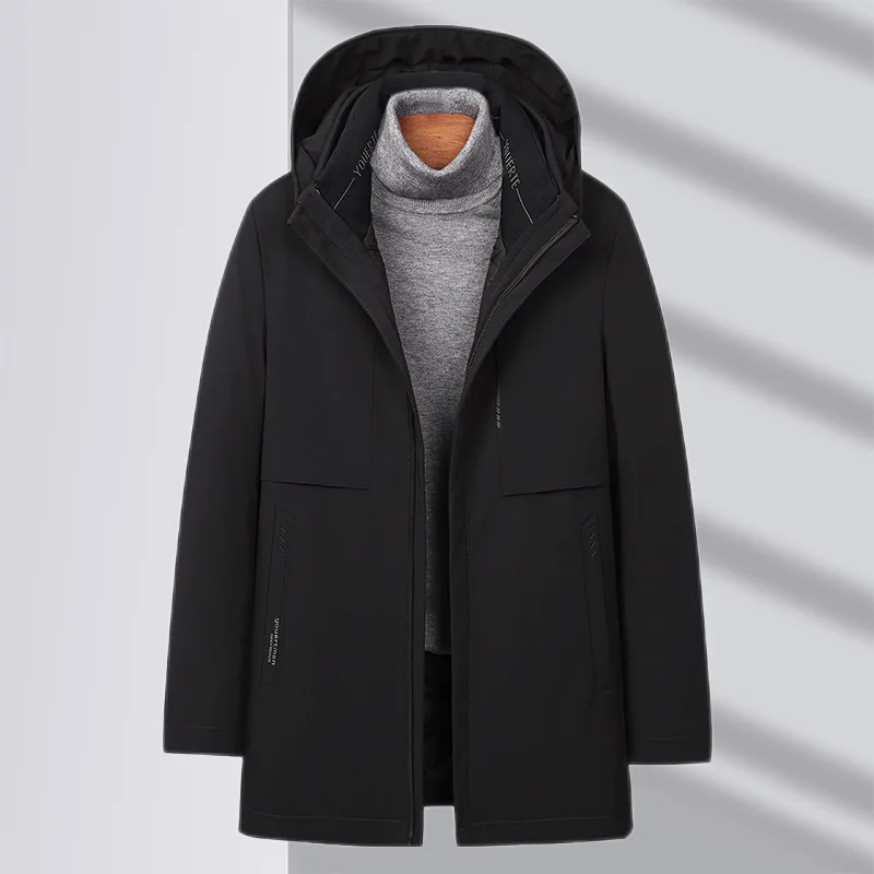 2023 New Detachable Hooded Down Coat for Men with One Coat and Three Wears Cold Resistant Coat