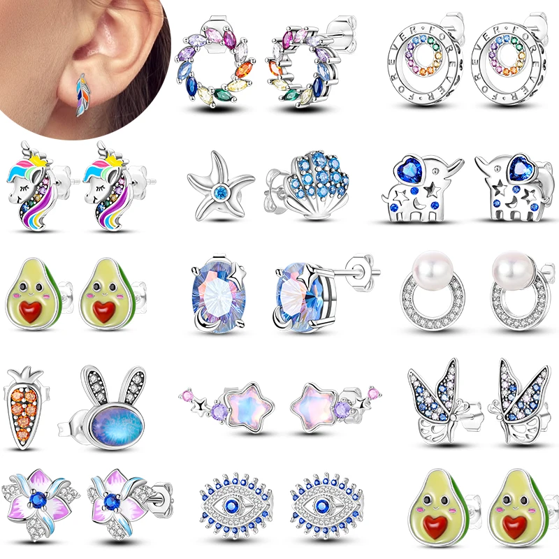 

Серьги из стерлингового серебра 925 пробы для женщин, сверкающие серьги-гвоздики в форме звезды, жемчуга и бабочки, изысканные ювелирные украшения для девушек, подарок