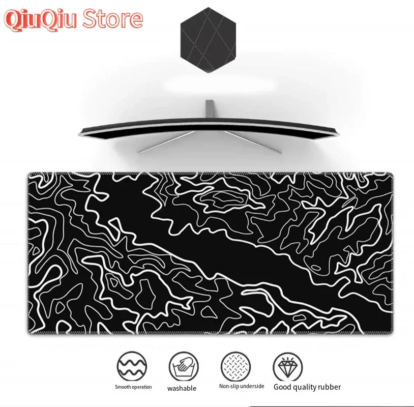 لوحة ماوس لخطوط التضاريس الفوضى كبيرة الحجم للرياضات الإلكترونية XXL لوحة مفاتيح الألعاب حصيرة مكتبية ملحقات الكمبيوتر الطرفية لوحة ماوس