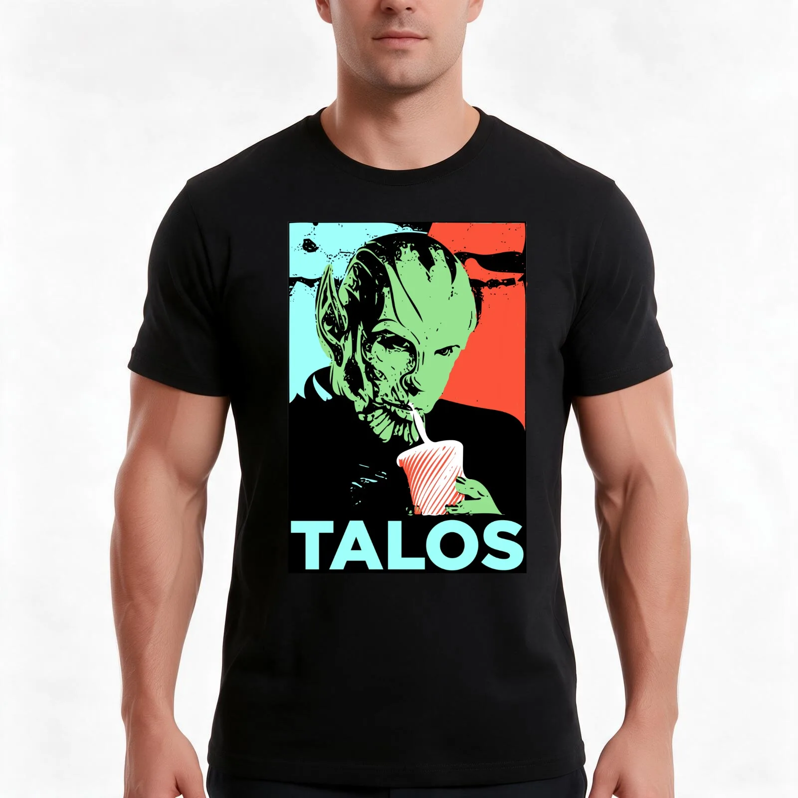 Talos T-Shirt, Summer Casual Cotton Tee, Oversized Streetwear Tops, Vintage Graphic Print, Loose Fit Short Sleeve, 100% Cotton