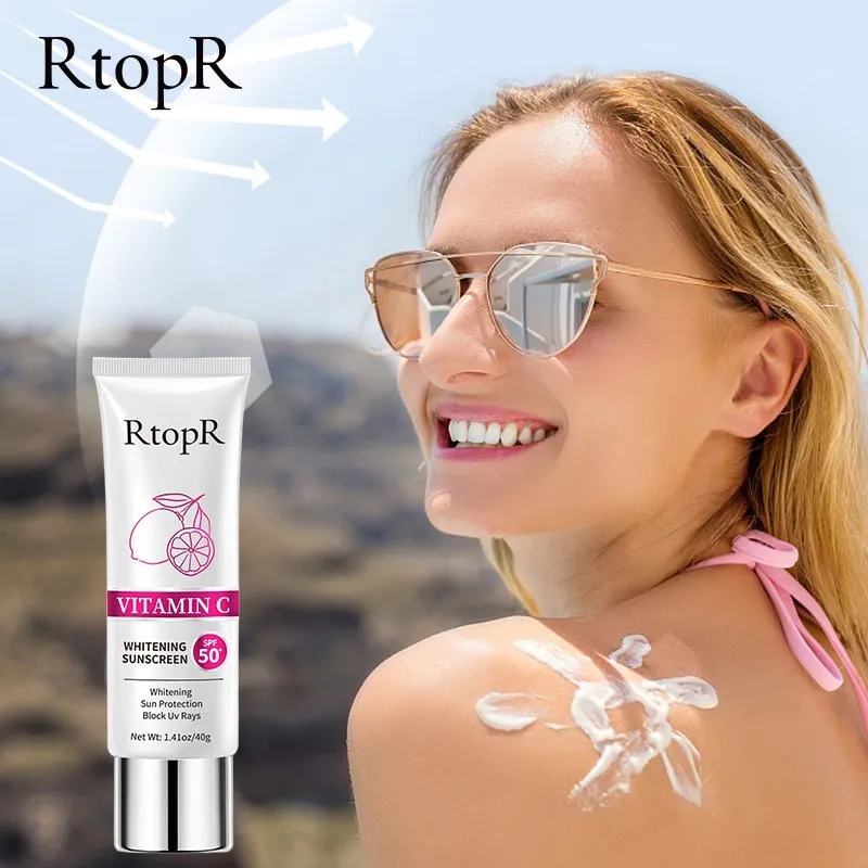 

RtopR Vitamin C Whitening Sunscreen SPF 50+ UV Protection Sun Screen Long Lasting Skin Care Product for Women New