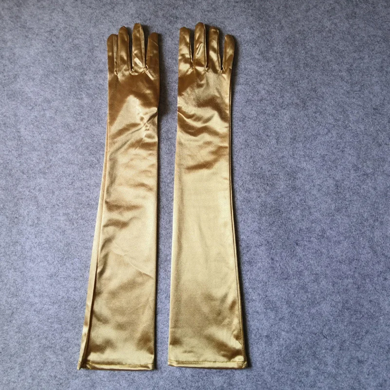 Robe de Soirée Élégante en Satin pour Femme, Accessoires de Spectacle de Coude en IQUE dex, Gants K14