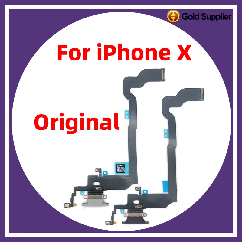 

Original For iphone X Charging Port Flex Microphone Mini USB Charger Dock Connector Repair Replacement Parts