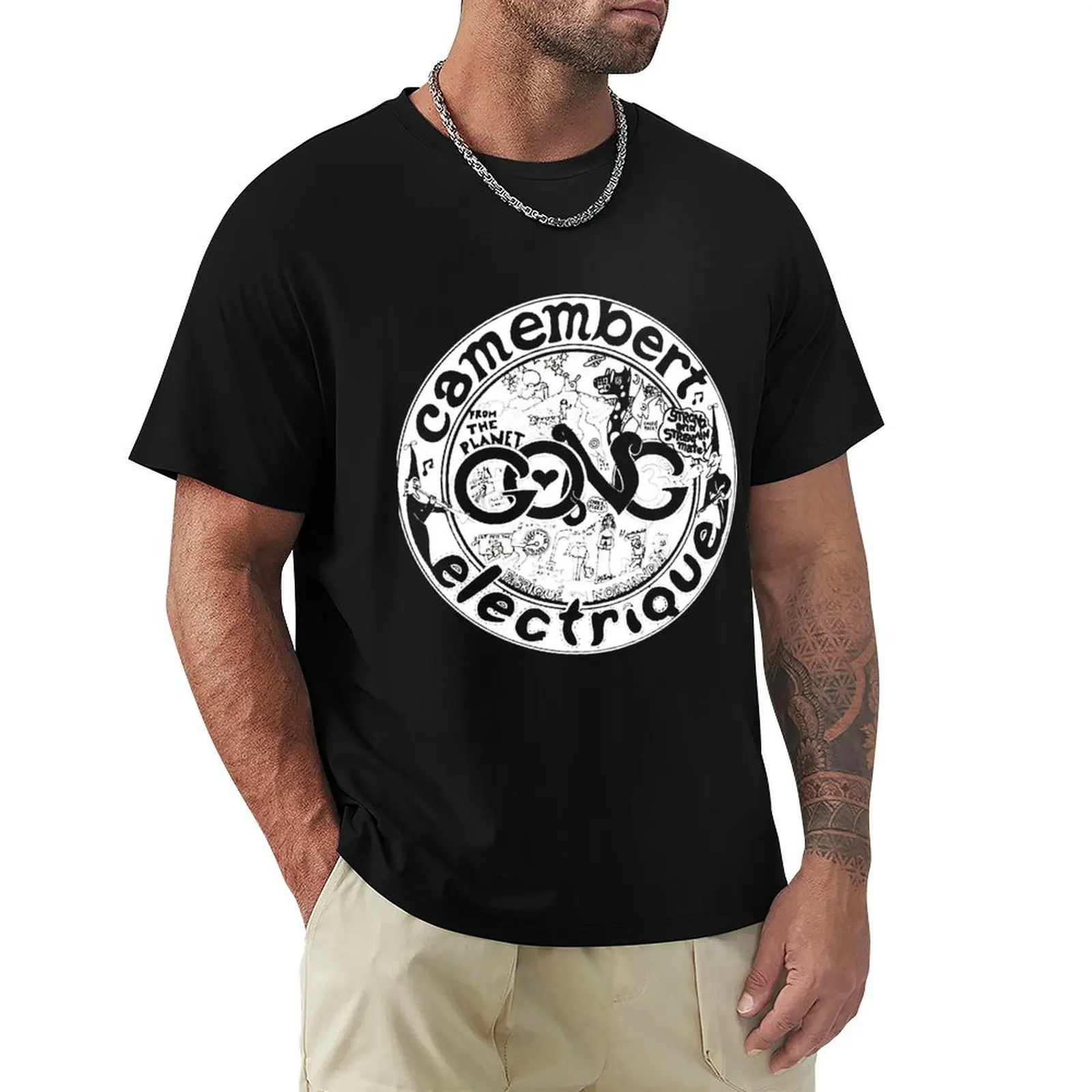 Camiseta Clásica Camembert Electrique, Camiseta Cómoda para Trabajar para Hombre
