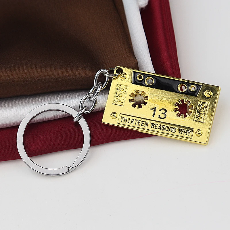 Llavero con cinta de casete de película para mujer, 13 razones por las que LOGO, con forma de vídeo Punk, de Metal, Hannah Suicide, Audiotape, regalos de joyería