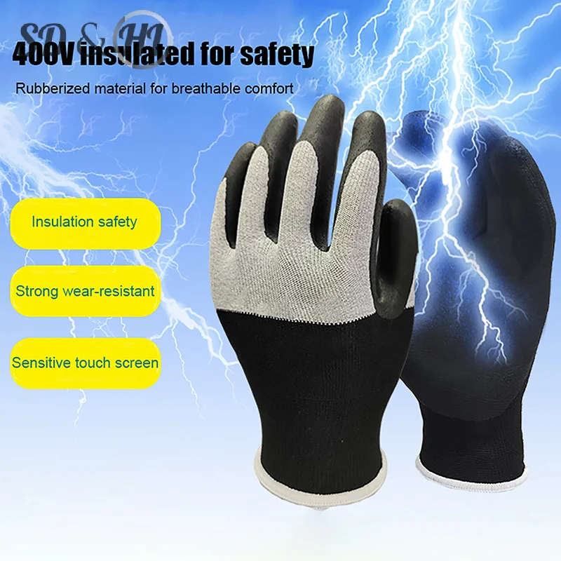 

Ultrathin Electrician Insulating Gloves Withstanding Voltage 400V/500V Rubber Touch Screen Insulation Glove Industrial