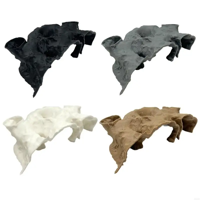 Refugio submarino texturizado Pescado camarones Hideaway House Cave Ornament Decors para profundidad paisajismo M68E