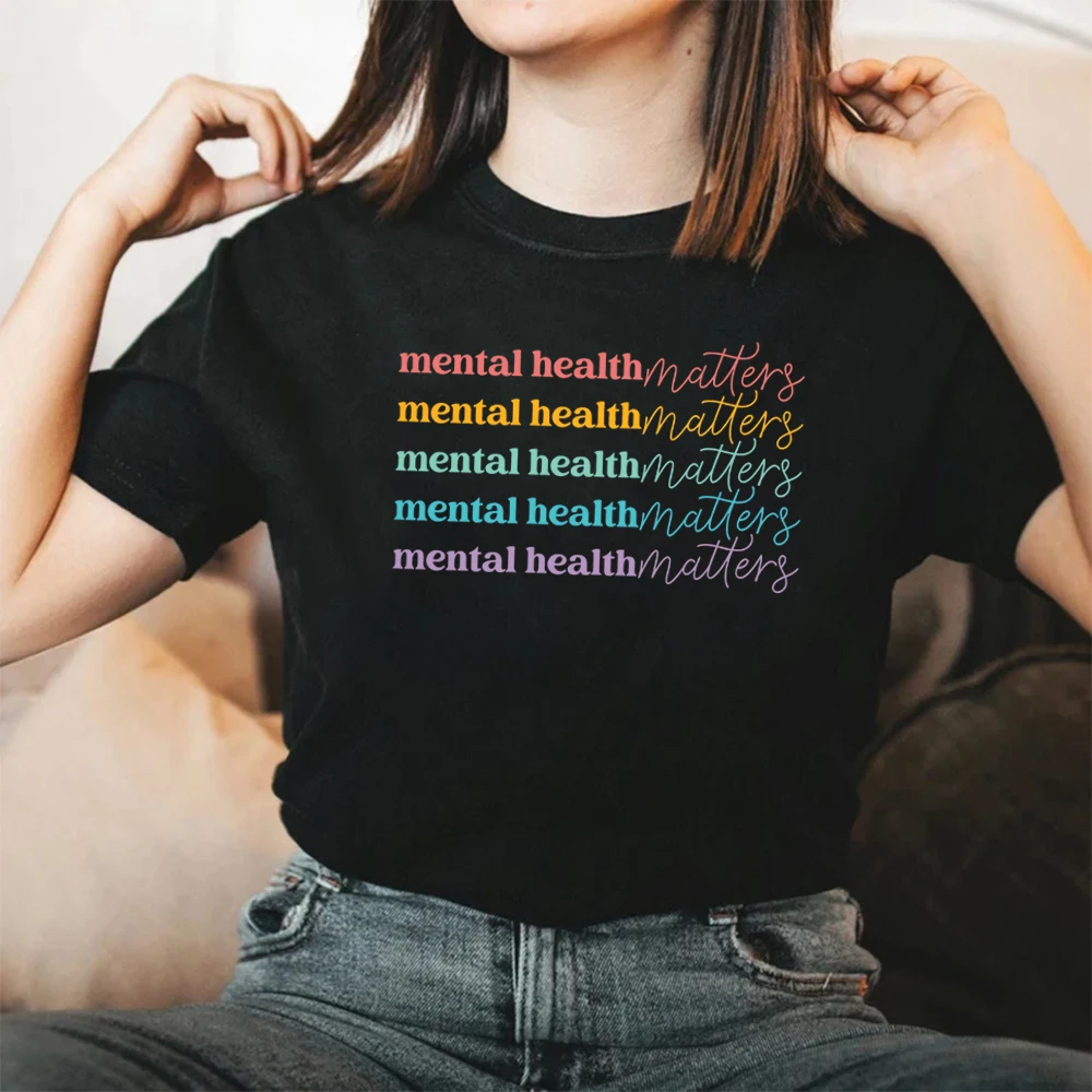 

Mental Health Matters T-Shirt Mental Health Awareness Shirt Anxiety Tee Therapist Tshirt Unisex Graphic Tee Short Sleeve Tops