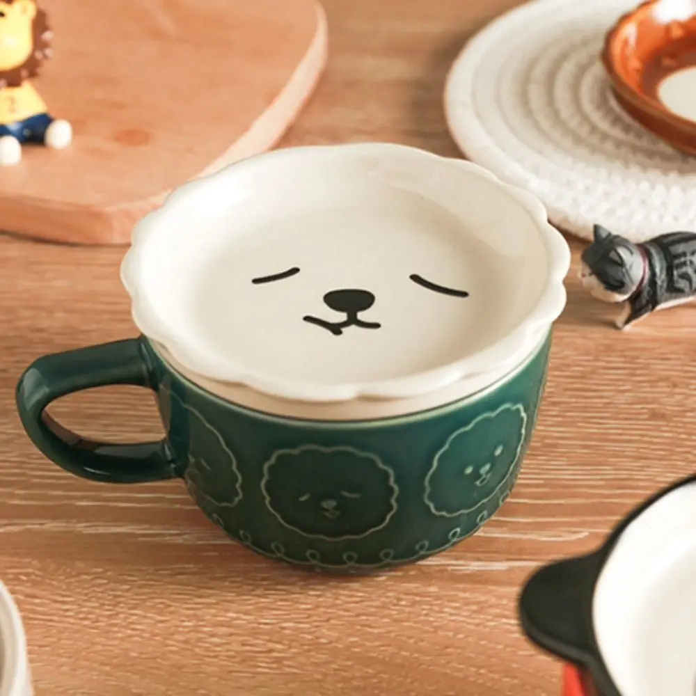 

Panda Hedgehog Creative with Lid Novelty Cute Animals Coffee Mug Tea Cup Drinkware Tumbler Cup