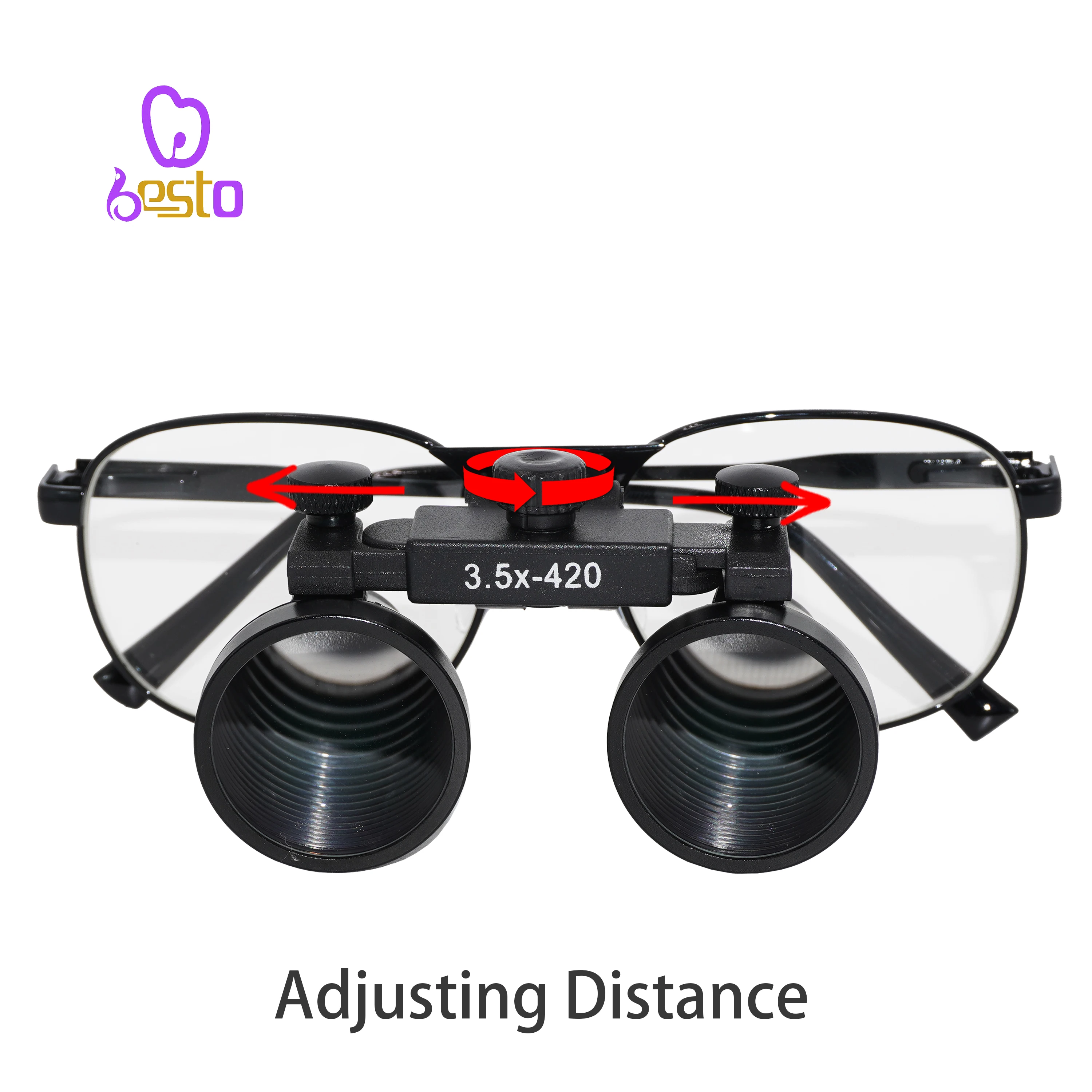 3.5X US Plug  LED Metal Frame Magnifying Glasses Headlight Surgical Dentists  Lamp den tal Loupes