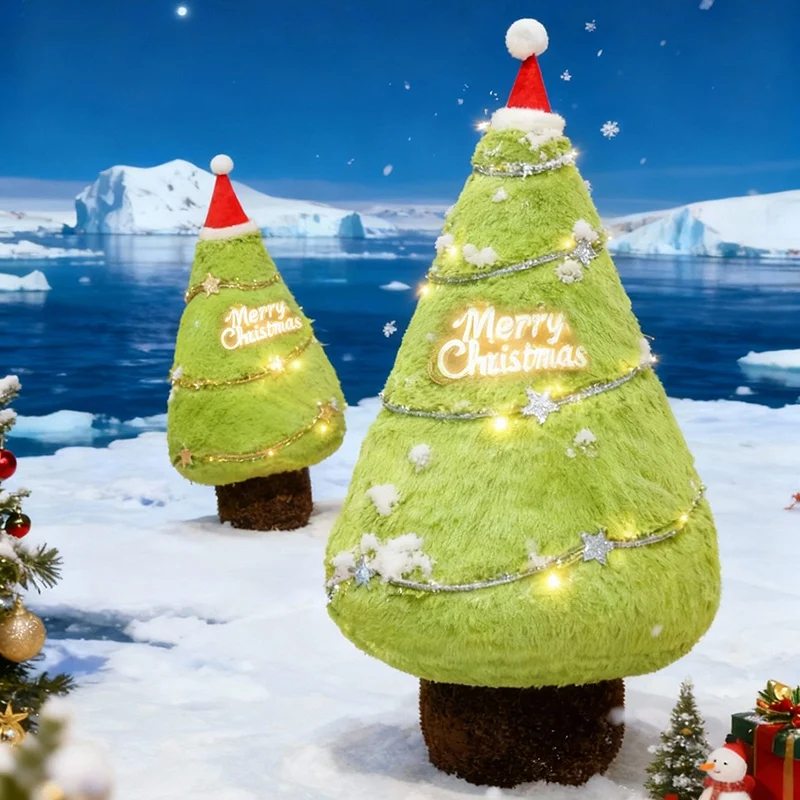 Lovely Cartoon 3 Color Christmas Pine Tree Plush Throw Pillow Sofa Chair Cushion Soft Stuffed Plants Christmas Party Decor Gifts