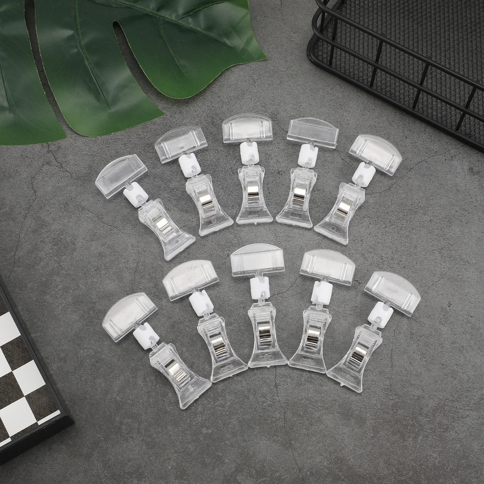 

10Pcs Acrylic Price Tag Clip Double Clip Smooth Surface Rotatable Price Sign Holder Advertising Display Acrylic Display Clips