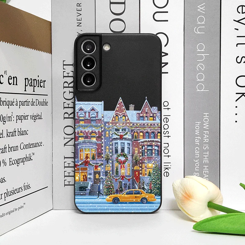 عيد الميلاد بناء الشتاء الثلوج مشهد جراب هاتف ل ممن لهم رينو 13 12 F 11 10 برو زائد البحث X5 X3 لايت X8 X7 A98 A59 غطاء ناعم