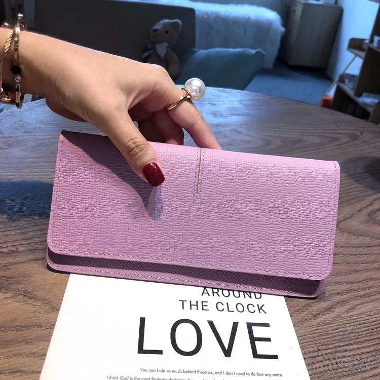 

Women's Long Soft Genuine Cow Leather Luxury Wallet Large-capacity Thin Purse Handbag Card Case Holder Hasp Clutch Money Clip 8Z