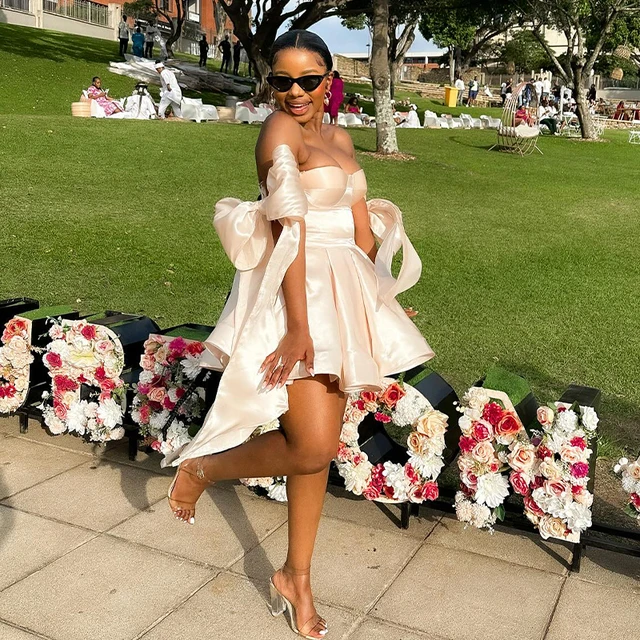 2024 Short Prom Dresses for Black Girls Sweet Heart Big Bow Matric Dance Graduation Birthday Party Homecoming Dress Customized - AliExpress