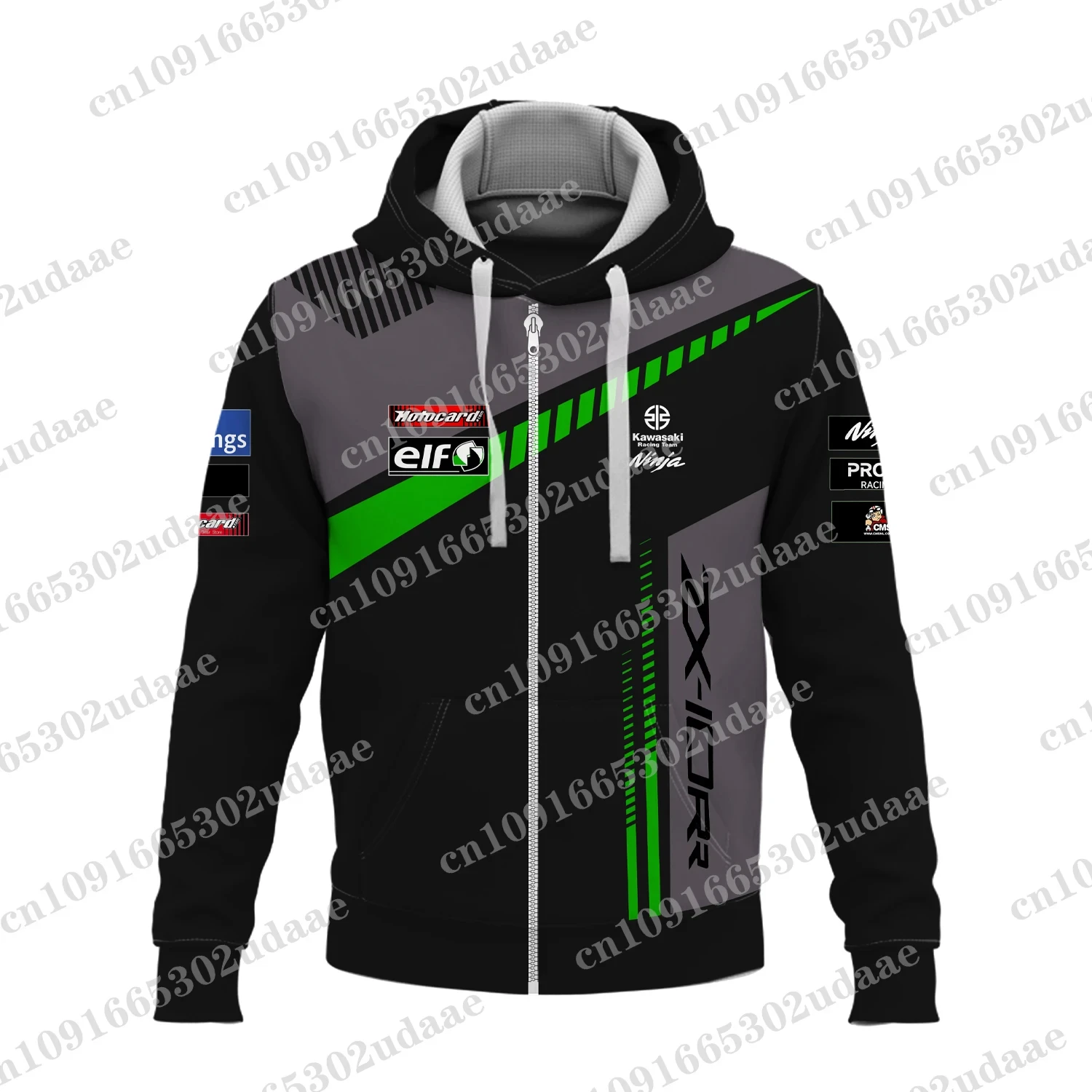 2024 New Kawasaki Motorcycle Racing Enthusiasts Competition Team Men\'s and Women\'s Children\'s Fashion Hooded Zipper Hoodie