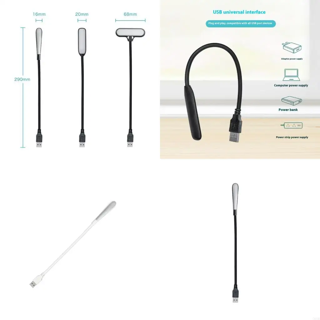 

G6DD USB LED Night Light Mini Book Light LED Flexible Book Reading Light Flexible For Laptop PC Computer Notebook