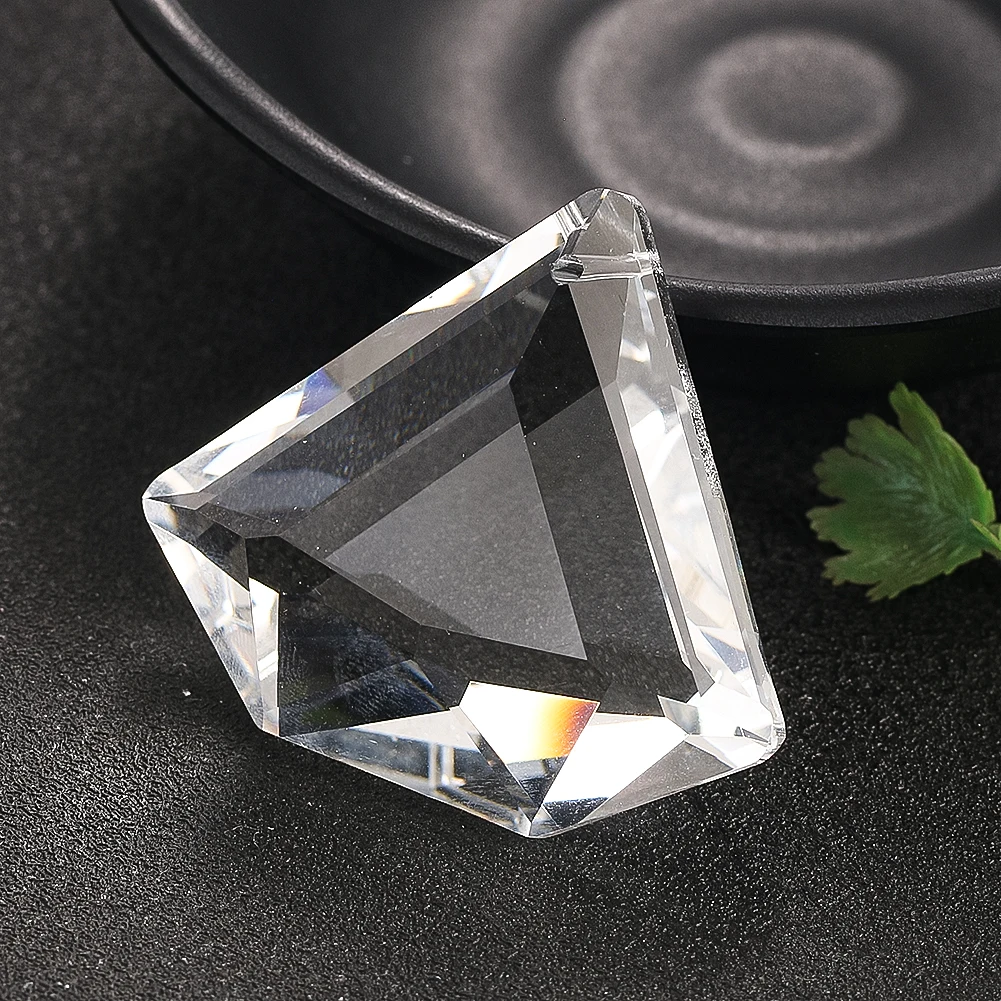 

Clear Diamond Shape Prism DIY Chandelier Crystal Lighting Accessory Faceted Glass Drop Hang Ornament Suncatcher Pendant Rainbow