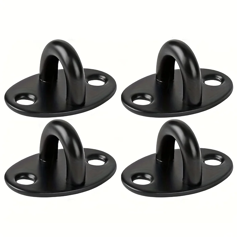 4 x schwarze Deckenhaken aus Edelstahl, Deckenhaken, Ankerhaken für Holz- und Betondecken, hängender Haken für leichte Zimmerpflanzen