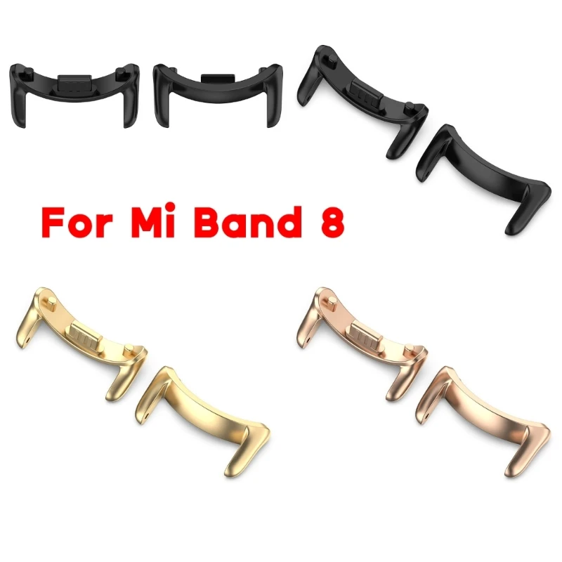 2PC Watch Strap Connector Adapters Replacement Metal Connector Link Attachment For Xiaomi Mi Band 8 Bracelet Accessory