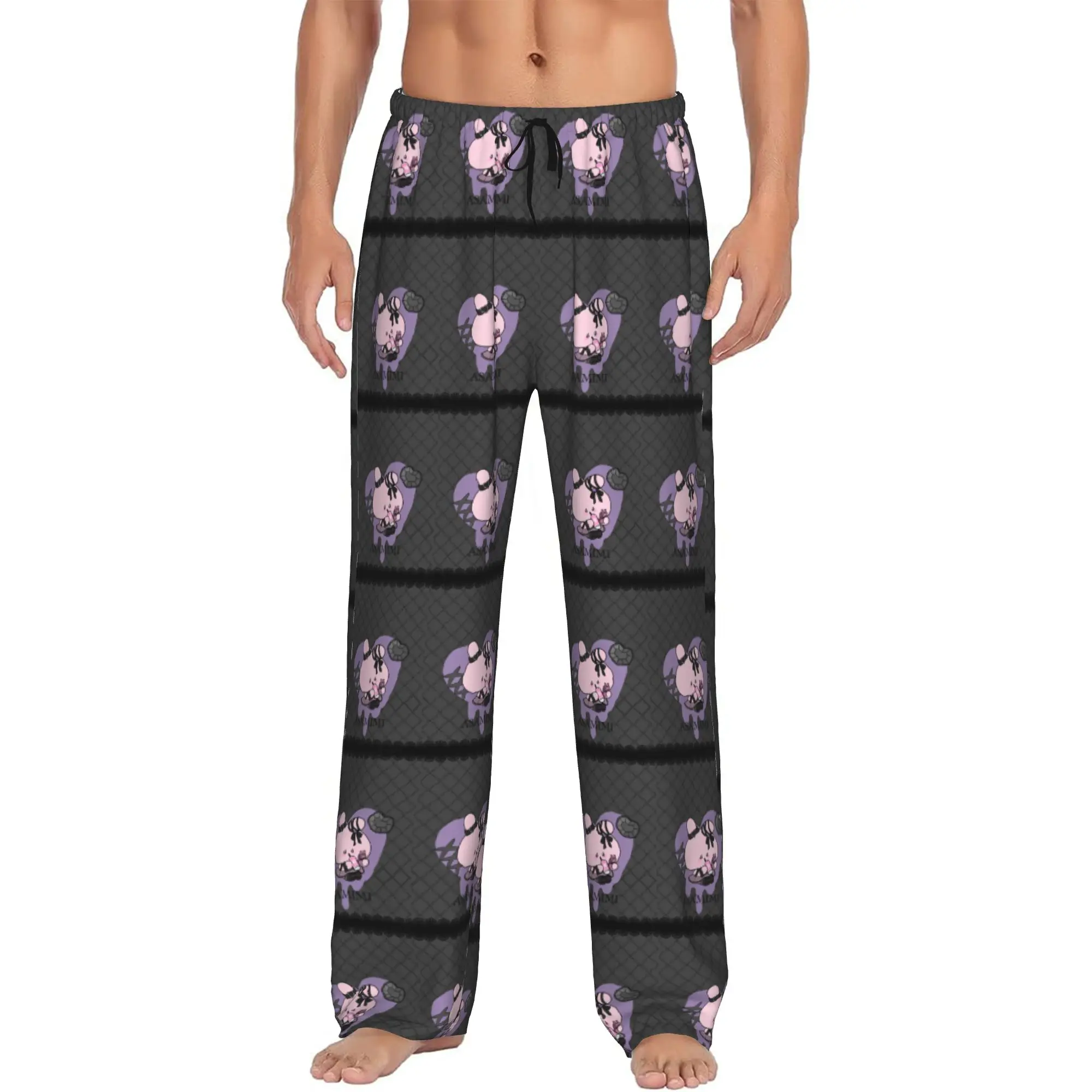 

Custom Print Cartoon A-Asamimichaans Cute Pajama Pants Men Sleep Sleepwear Bottoms with Pockets