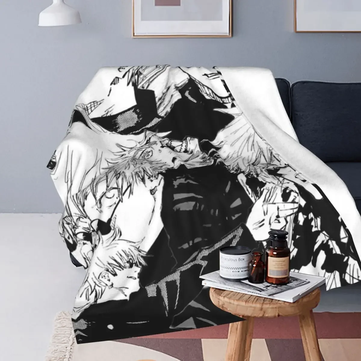 Manga Flannel Blanket Quality Super Soft Anime Mystery Bedding Throws Winter Camping Chair Sofa Bed Pattern Bedspread