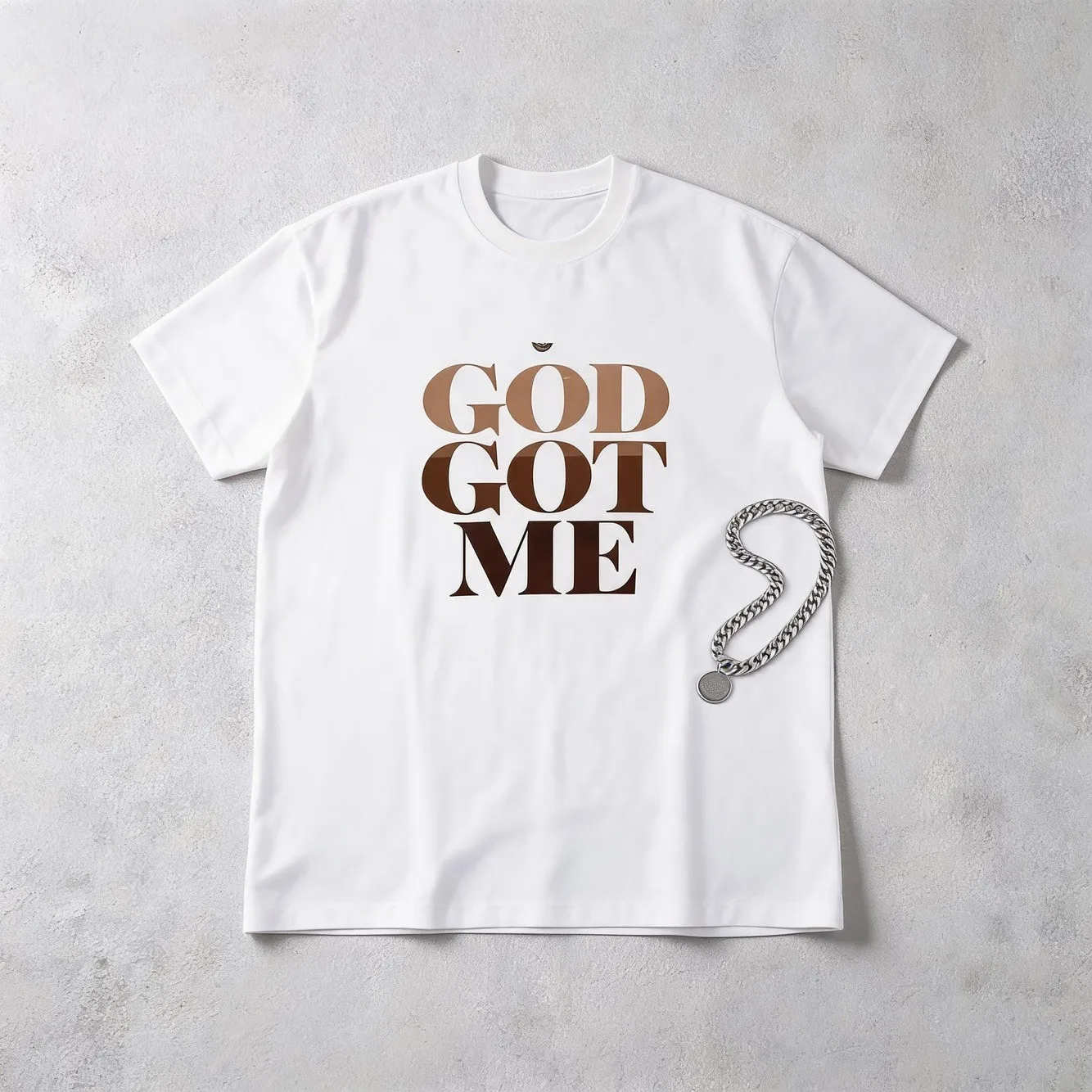 Plus Size Graphic Tee White Short Sleeved Mens Plus Size Graphic T Shirt God Got Me Gradient Print With Emblem Relaxed Fit Ideal For Casual Attire Plus Size