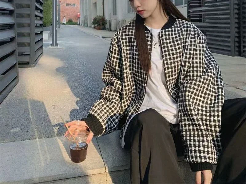 Student Spring New Korean Loose Temperament Houndstrap Popular Baseball Suit 6