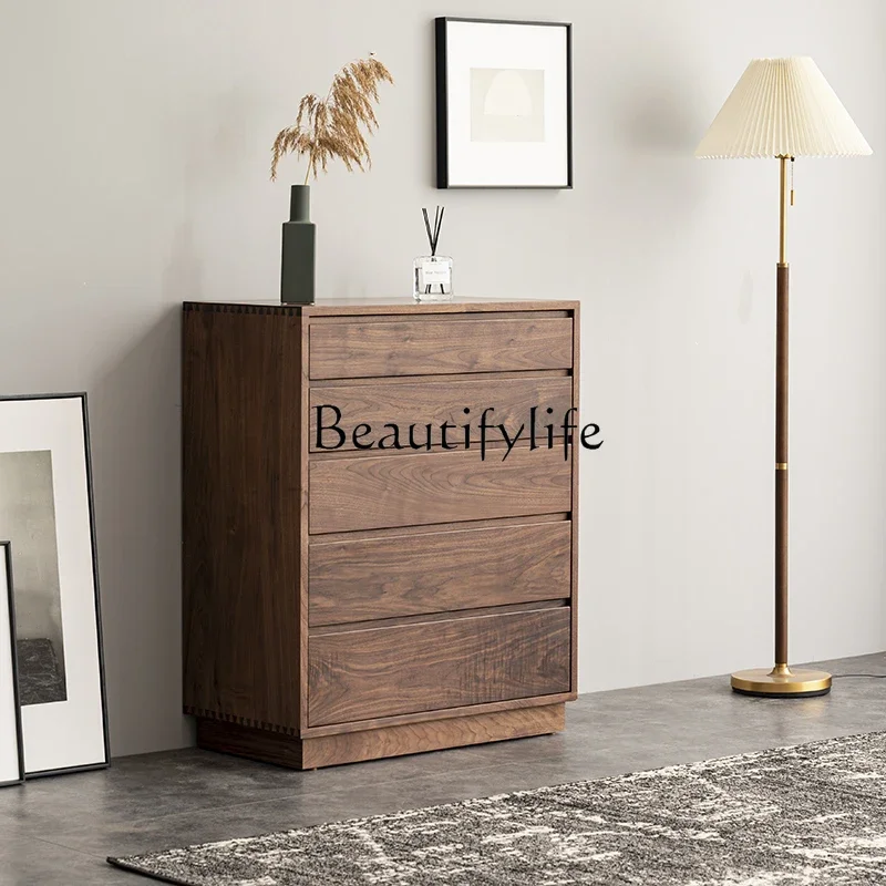 

S Nordic Solid Wood Chest of Drawers Storage Side Cabinet Simple Modern Bedroom Living Room Storage Chest of Drawer