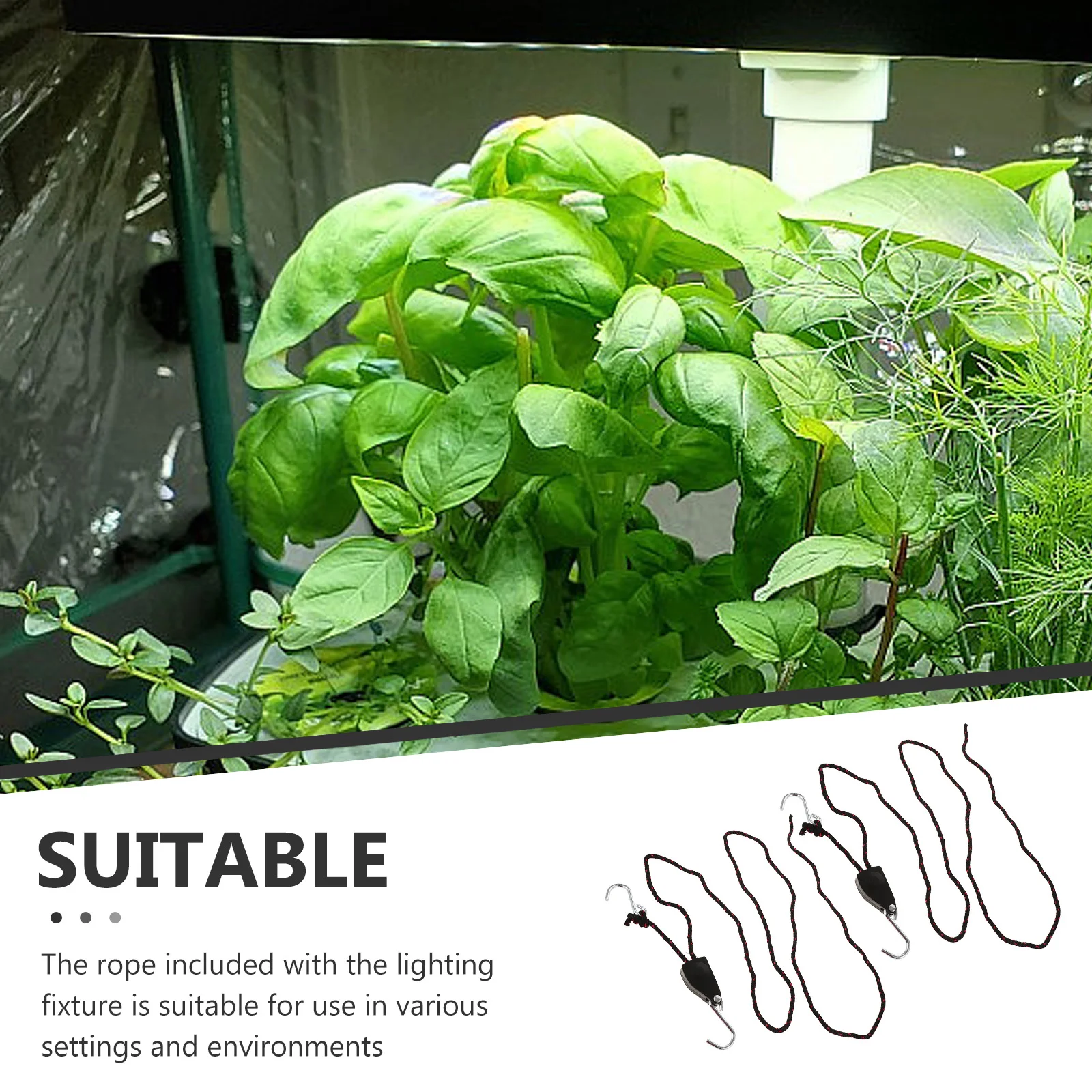 

2 шт. светодиодный светильник для палатки для растений, подвесной крючок, регулируемый веревочный подшипник, S-крючок для выращивания света, вешалки, поддержка лампы для растений