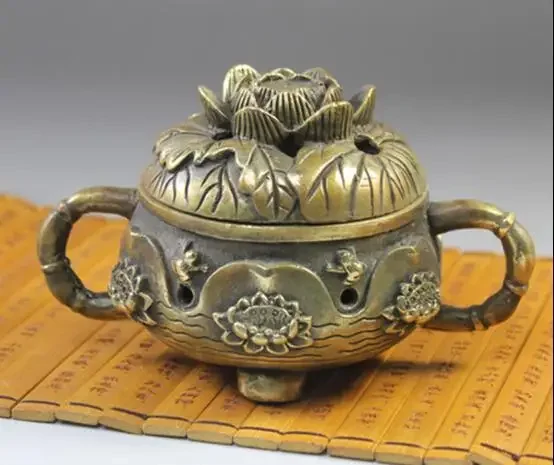 

DYZ 209++++Pure brass incense Xiang Tan medium plate furnace antique incense bur