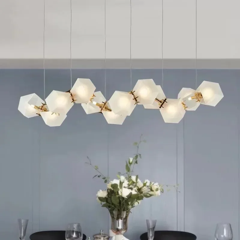 

Modern Luxury Frosted Glass Hanging Lamp E14 Led Pendant Lights Dining Table Deco Indoor Lighting Led Chandelier Lighting