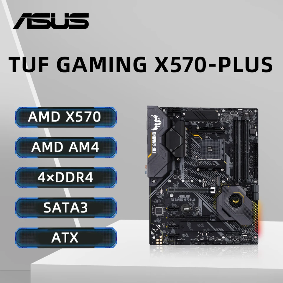 ASUS TUF GAMING X570-PLUS 마더보드는 5800X 5700x3D 5600G 3600X CPU 4xDDR4 PCIe 4.0 M.2 HDMI ATX AMD AM4 메인보드를 지원합니다. 썸네일 7