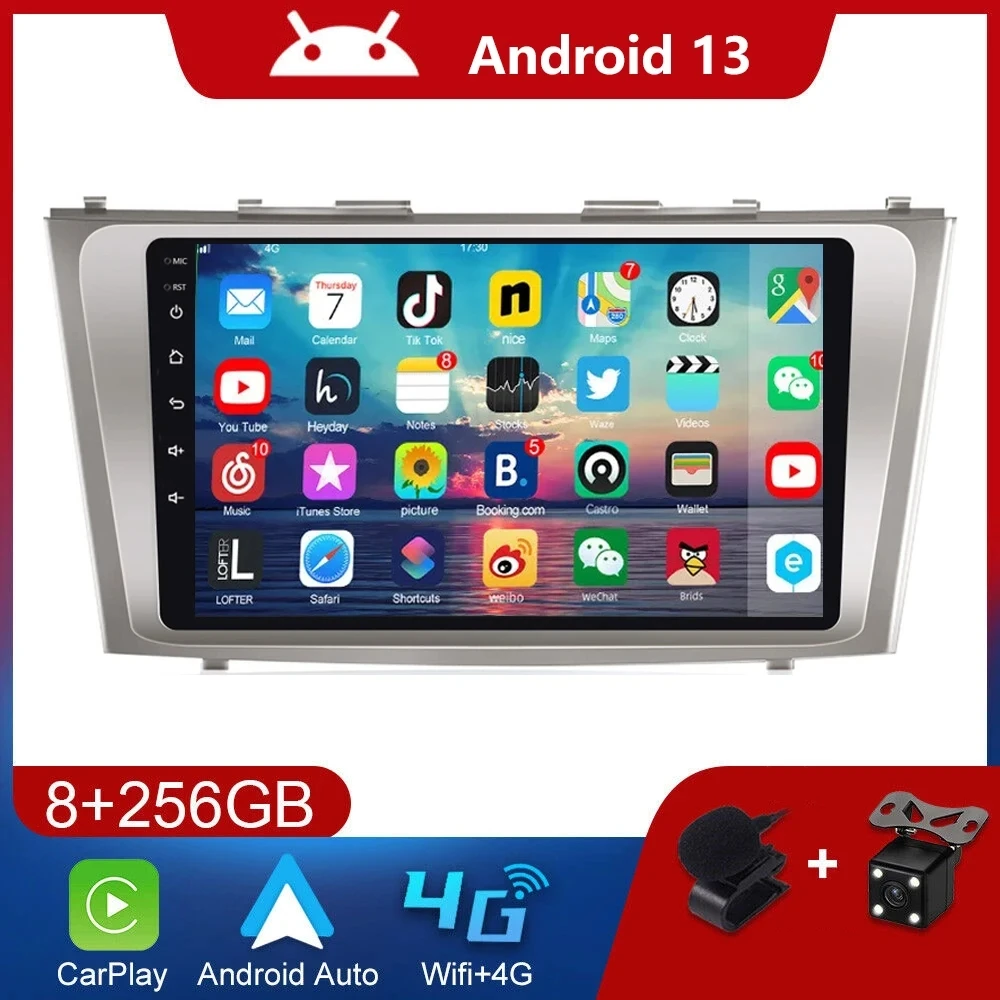 

9"INCH Android 13 Car Radio Multimedia Video Player For Toyota Camry 40 50 2006-2011 Navigation GPS Head Unit DSP Mirror link