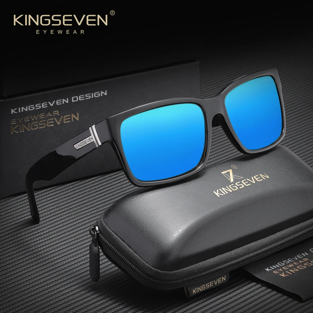 

KINGSEVEN поляризационные солнцезащитные очки для мужчин квадратные спортивные очки винтажный стиль TR90 очки UV400 очки