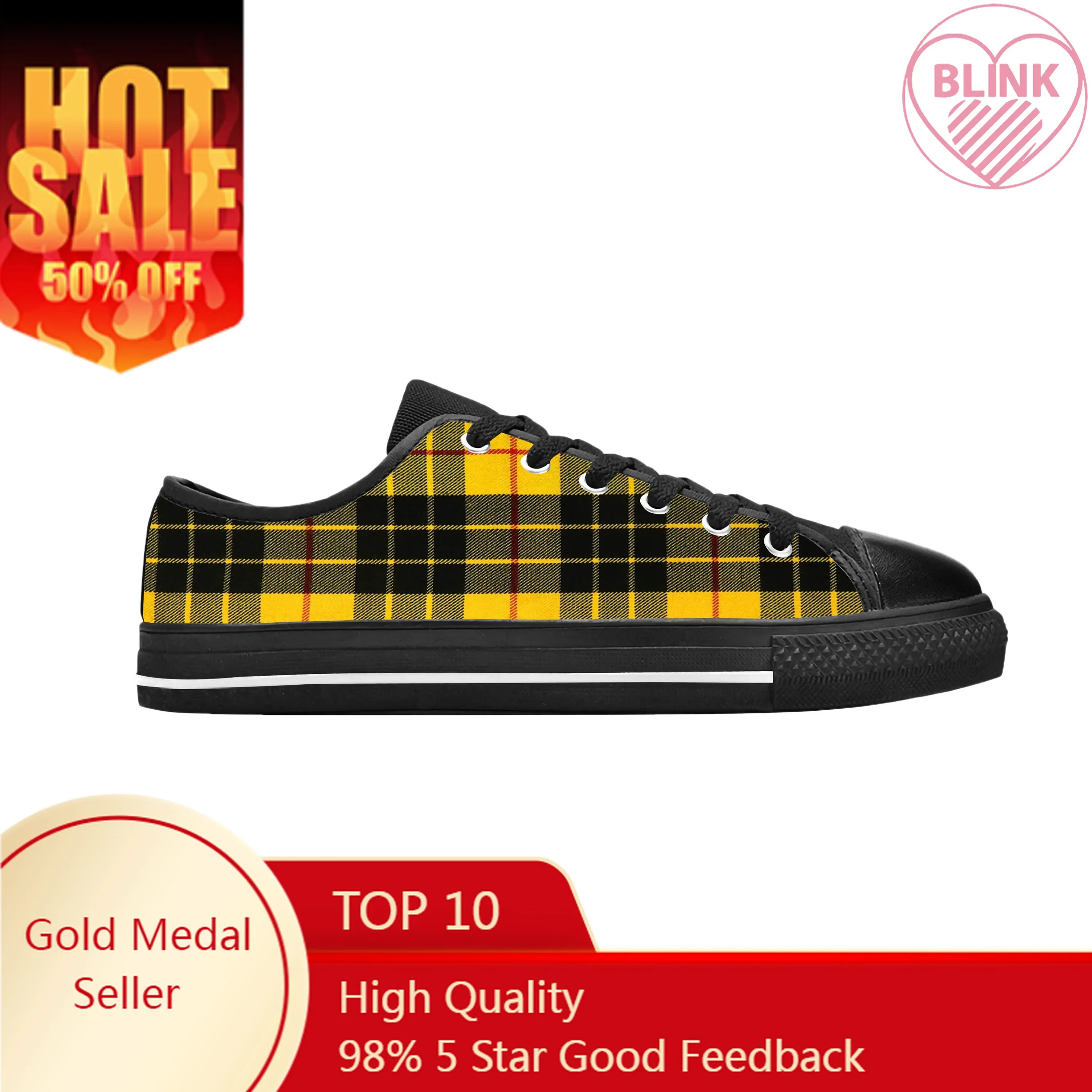 

MacLeod Scottish Stewart Clan Tartan Plaid Ancient Casual Cloth Shoes Low Top Comfortable Breathable 3D Print Men Women Sneakers