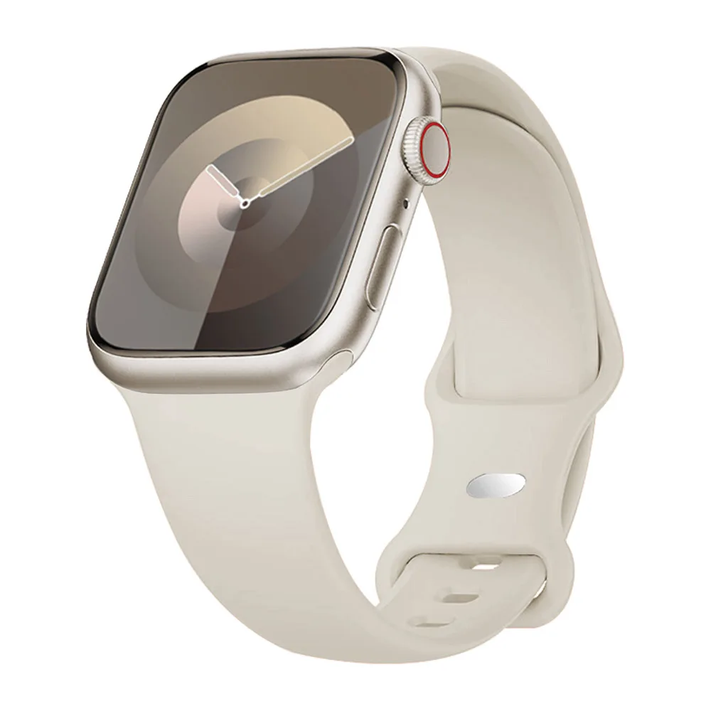 Correa de silicona para Apple Watch, pulsera de 40mm, 41mm, 44mm, 45mm, 46mm, 49mm, 42mm, 38mm, iWatch series 6, ultra2, 7, 8, 9, se, 10