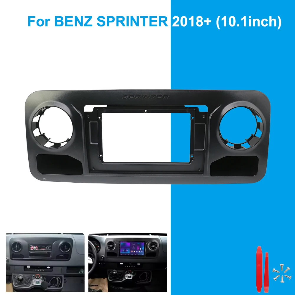 

For BENZ SPRINTER 2018+ 10.1 Inch Car Radio Fascia Frame Dashboard Trim Panel Stereo Installation Kit