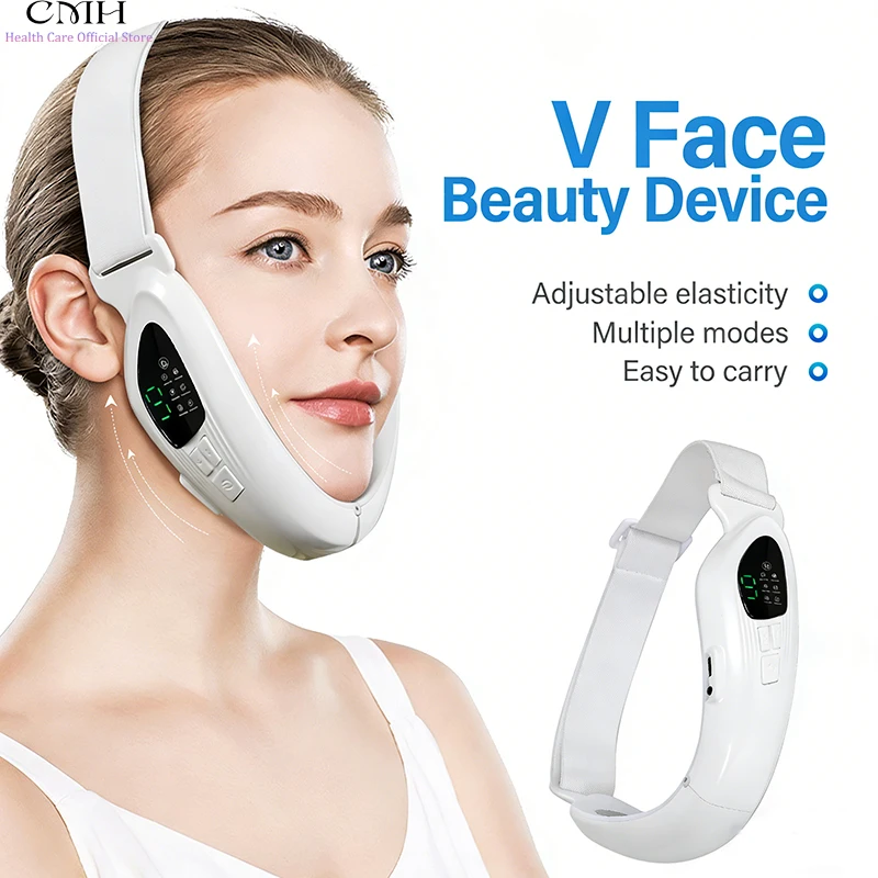 

CMH V Face Shaper High Frequency Vibration Pulse Massage 5 Modes 9 Intensities Double Chin Reducer USB Rechargeable Facial Tool