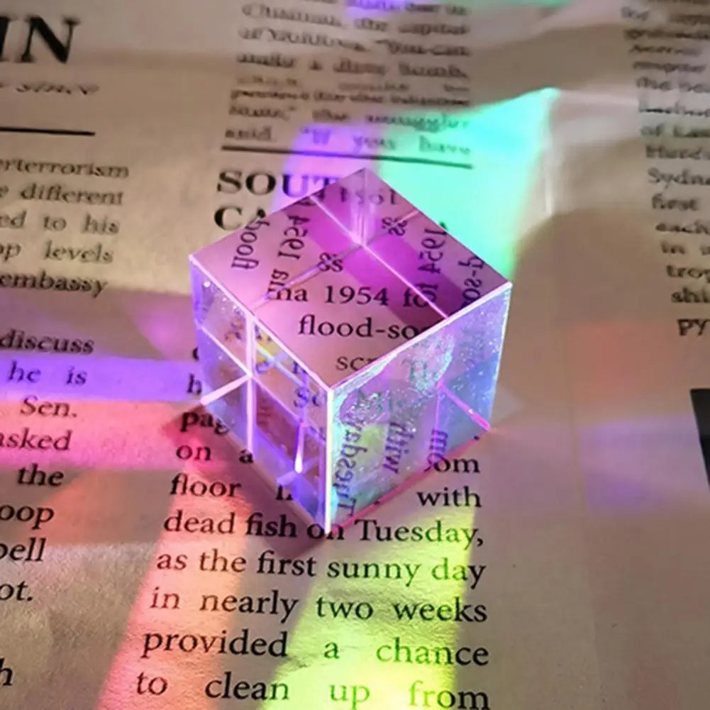 Sun Catcher for Window Mini K9 Glass Prism Cube Optical Color Mixing Sun Catcher Light Refraction Desktop Decor for Her