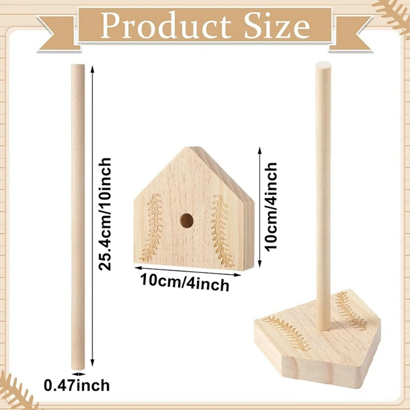 حامل عرض حلقي للبطولات الخشبية ، حامل كرة البيسبول اللينة ، ديكور كهف الرجل ، هدايا لمحبي الكرة