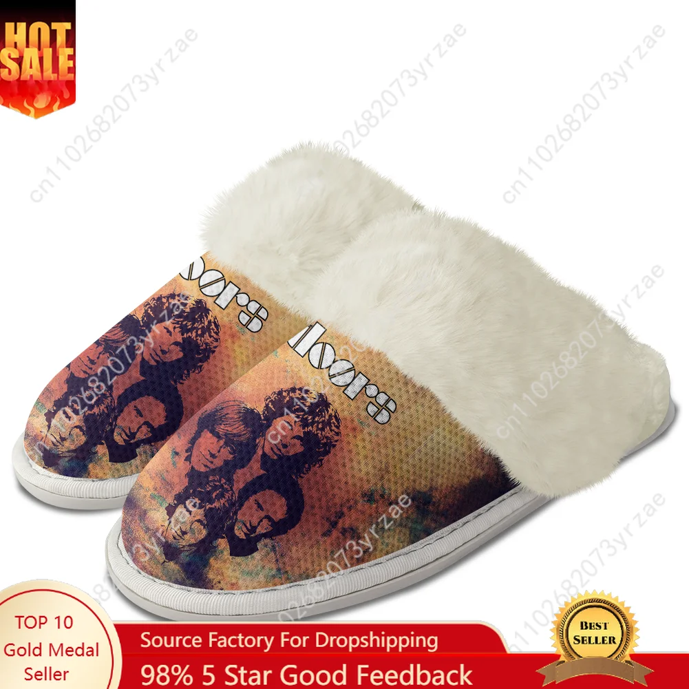 

The Doors Plush Edge Warm Shoe Mens Womens Home Casual Slipper Bedroom Fashion Thermal Cotton Lightweight Customized Slippers