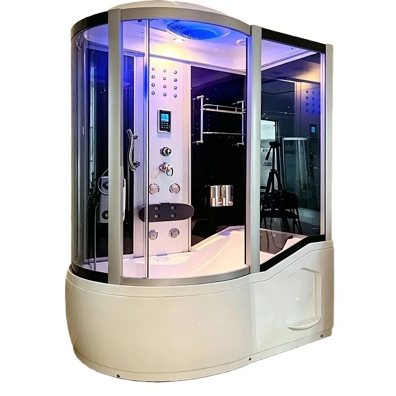 LED full-function shower room bathtub with luxurious foot massage function