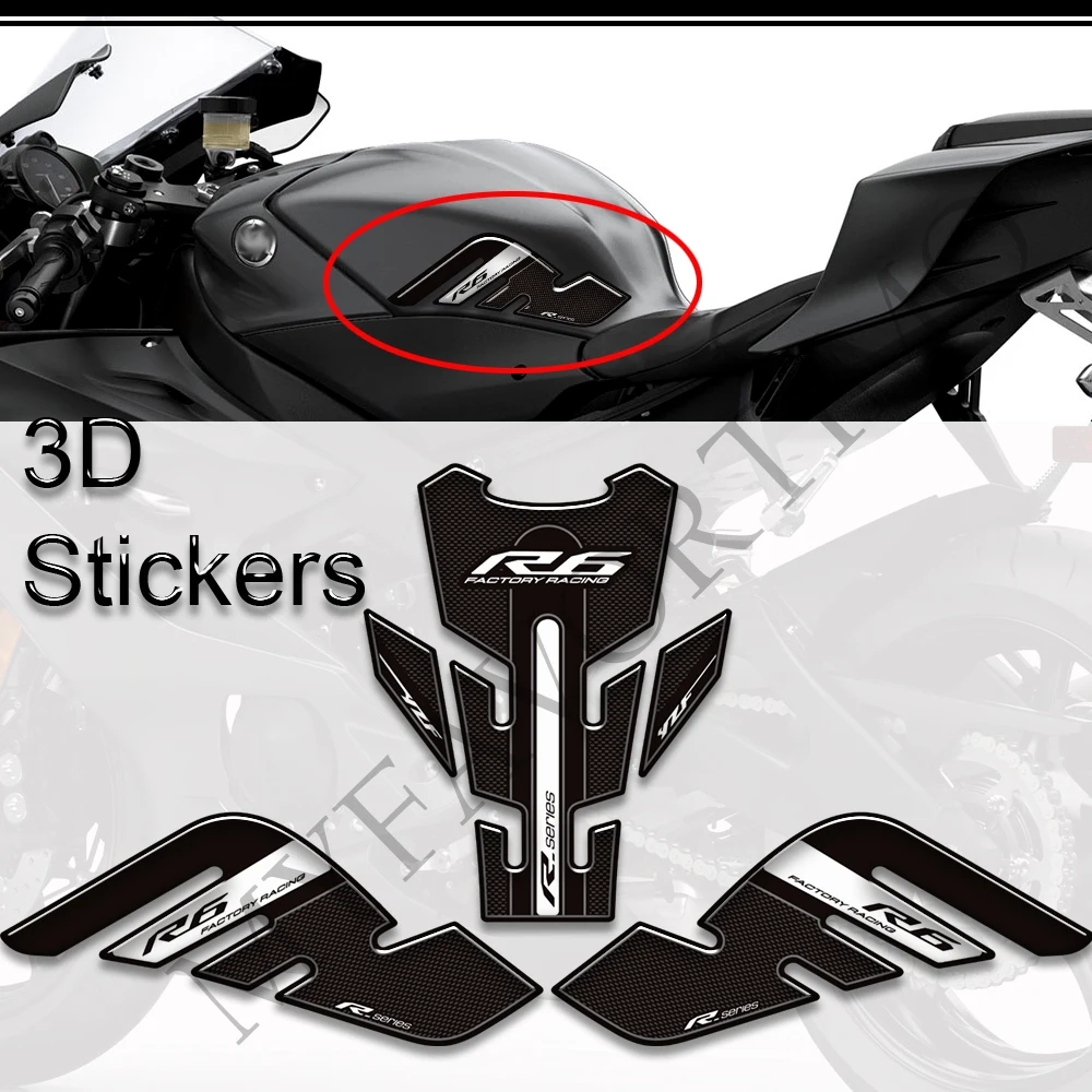 

Stickers Decals Protector Tank Pad Side Grips Gas Fuel Oil Kit Knee For YAMAHA YZF-R6 YZF R6 YZFR6 2017 2018 2019 2020 2021 2022